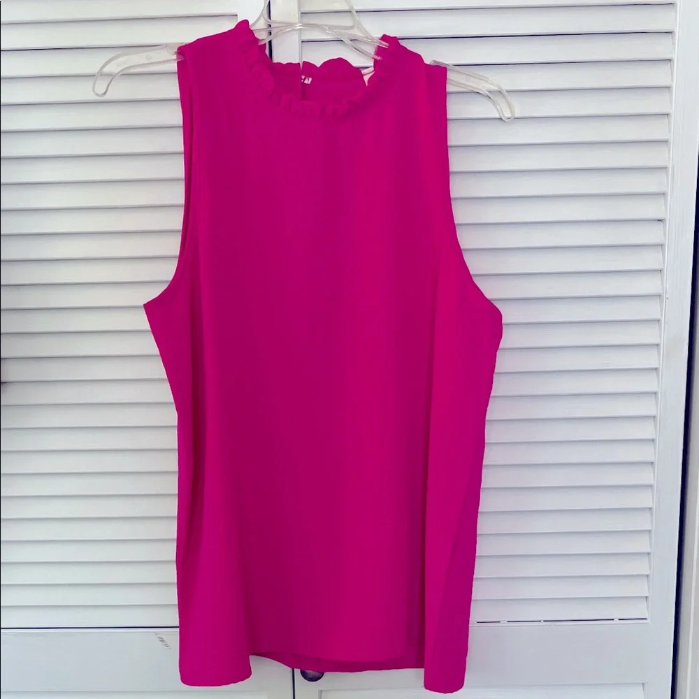 Bright Pink Ruffle Tank - Picture 2 of 4